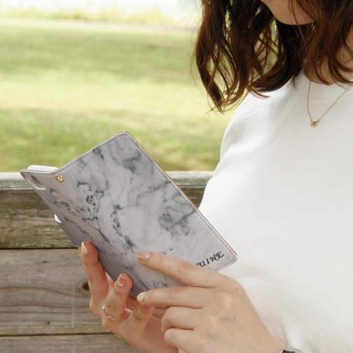 【Genuine】【手帳型】大理石　ホワイト