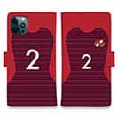 WIDE【手帳型】鹿島高校サッカー部 ユニフォーム 背番号2