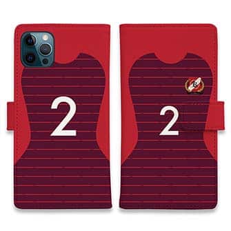 WIDE【手帳型】鹿島高校サッカー部 ユニフォーム 背番号2