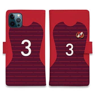 WIDE【手帳型】鹿島高校サッカー部 ユニフォーム 背番号3