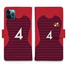 WIDE【手帳型】鹿島高校サッカー部 ユニフォーム 背番号4