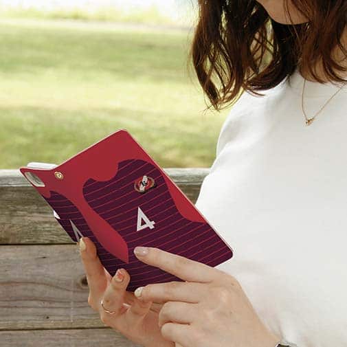 WIDE【手帳型】鹿島高校サッカー部 ユニフォーム 背番号4