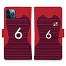 WIDE【手帳型】鹿島高校サッカー部 ユニフォーム 背番号6