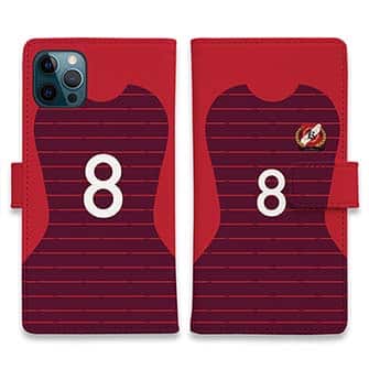 WIDE【手帳型】鹿島高校サッカー部 ユニフォーム 背番号8