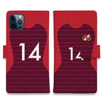 WIDE【手帳型】鹿島高校サッカー部 ユニフォーム 背番号14