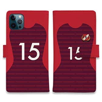 WIDE【手帳型】鹿島高校サッカー部 ユニフォーム 背番号15