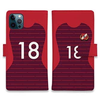 WIDE【手帳型】鹿島高校サッカー部 ユニフォーム 背番号18