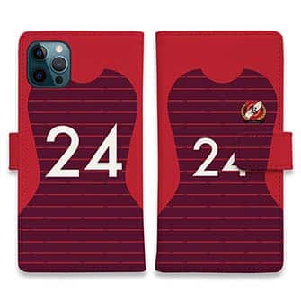 WIDE【手帳型】鹿島高校サッカー部 ユニフォーム 背番号24