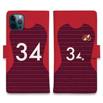 WIDE【手帳型】鹿島高校サッカー部 ユニフォーム 背番号34