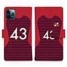 WIDE【手帳型】鹿島高校サッカー部 ユニフォーム 背番号43