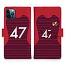 WIDE【手帳型】鹿島高校サッカー部 ユニフォーム 背番号47