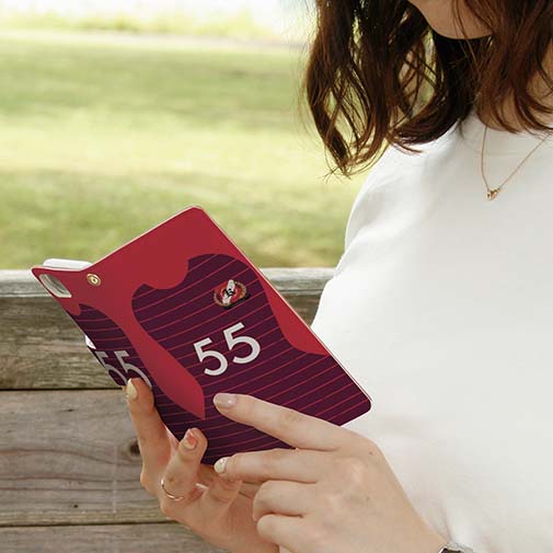 WIDE【手帳型】鹿島高校サッカー部 ユニフォーム 背番号55