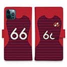 WIDE【手帳型】鹿島高校サッカー部 ユニフォーム 背番号66