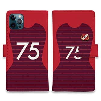 WIDE【手帳型】鹿島高校サッカー部 ユニフォーム 背番号75