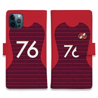 WIDE【手帳型】鹿島高校サッカー部 ユニフォーム 背番号76