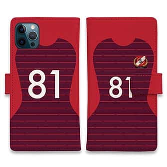 WIDE【手帳型】鹿島高校サッカー部 ユニフォーム 背番号81