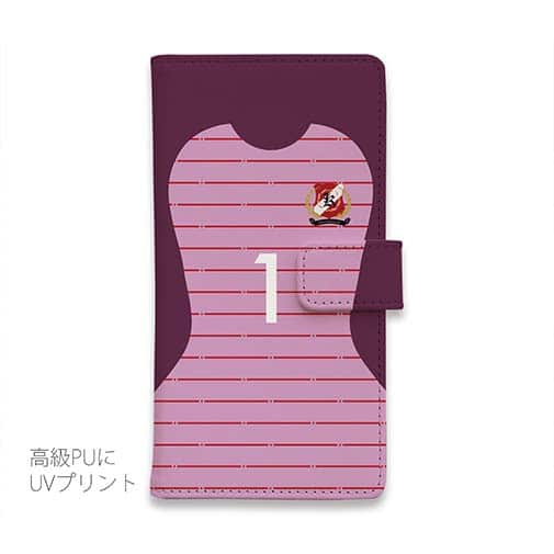 WIDE【手帳型】鹿島高校サッカー部 GKユニフォーム（ピンク） 背番号1