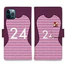 WIDE【手帳型】鹿島高校サッカー部 GKユニフォーム（ピンク） 背番号24