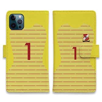 WIDE【手帳型】鹿島高校サッカー部 GKユニフォーム（ピンク） 背番号1