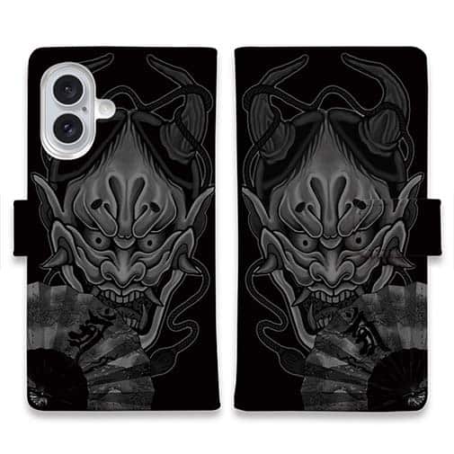 【彫姫】【手帳型】【Stick Case】般若 和彫りデザイン