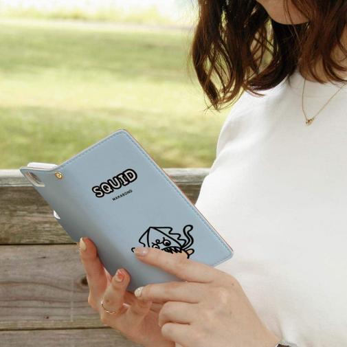 【手帳型】【ワカボンド】WAKAMAKAシリーズ アオリイカチュ