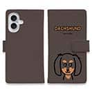 【手帳型】【ワカボンド】WAKAMAKAシリーズ ダックスフンドのダックスーン