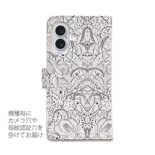 【手帳型】【大塚磊々堂】模様の黒猫