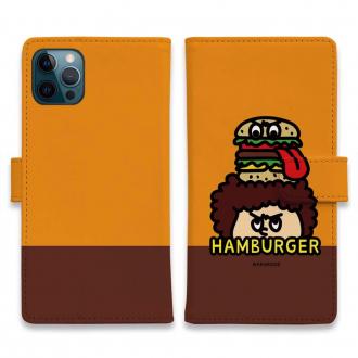 【手帳型】【ワカボンド】WAKAMAKAシリーズ アフロくんとハンバーガーペロリ