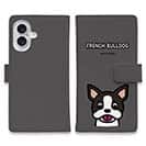 【手帳型】【ワカボンド】WAKAMAKAシリーズ フレンチブルドッグのフレブルルン