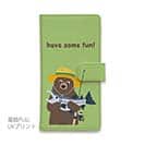 【手帳型】【釣りざんまい】クマさんサケ釣りを楽しむ