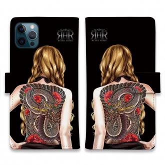 【ROMI HIME】【手帳型】青彫 牡丹 和柄 女