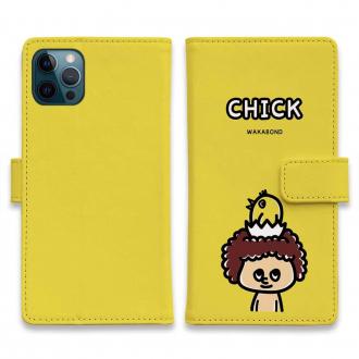 【手帳型】【ワカボンド】WAKAMAKAシリーズ アフロくんとヒヨコ