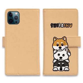 【手帳型】柴犬のトーテムポール(wakat)