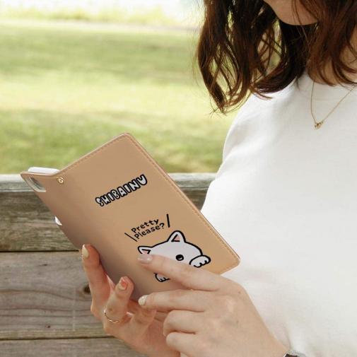 【手帳型】柴犬のおねだり顔_白柴(wakat)