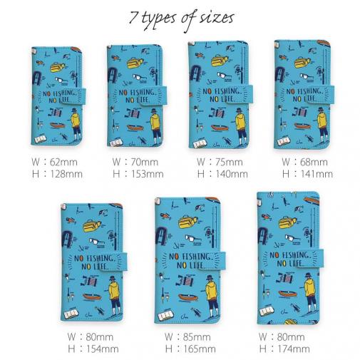 【手帳型】【釣りざんまい】釣りに行く道具_ブルー