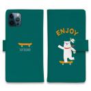 【手帳型】エンジョイスケボーシロクマさん(wakat)