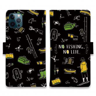 【手帳型】【釣りざんまい】釣りに行く道具_ブラック