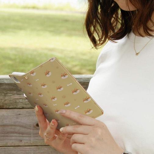 【手帳型】柴犬いっぱい_赤柴(wakat)