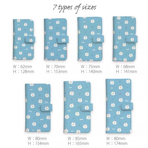 【手帳型】柴犬いっぱい_白柴(wakat)