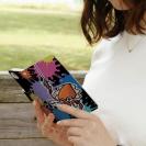 【手帳型】【釣りざんまい】エギに釣られるアオリイカ_ビビッドカラー