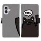 【手帳型】ワーイなネコ_黒猫(wakat)