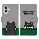 【手帳型】何か気になる柴犬_黒柴(wakat)