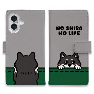 【手帳型】何か気になる柴犬_黒柴(wakat)