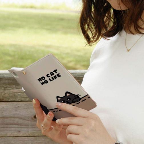 【手帳型】何か気になる黒猫(wakat)