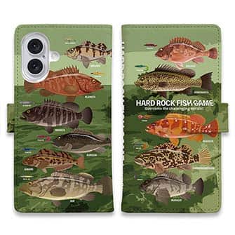 【手帳型】【FISH MAN】ハードロックフィッシュゲーム グリーン