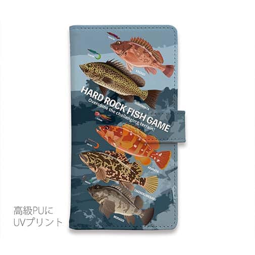 【手帳型】【FISH MAN】ハードロックフィッシュゲーム ブルー