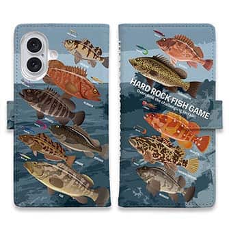 【手帳型】【FISH MAN】ハードロックフィッシュゲーム ブルー