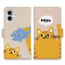 【手帳型】サカナもってワーイなネコ_茶トラ猫(wakat)