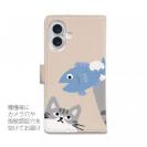 【手帳型】サカナもってワーイなネコ_サバ白猫(wakat)