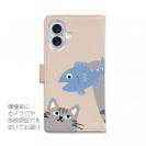 【手帳型】サカナもってワーイなネコ_サバトラ猫(wakat)